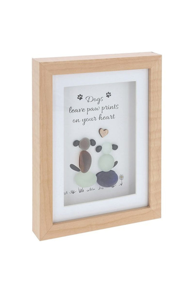 Dog Paw Prints Pebble Plaque