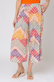 Earthy Aztec Printed Crinkle Culottes