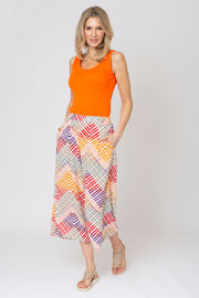 Earthy Aztec Printed Crinkle Culottes