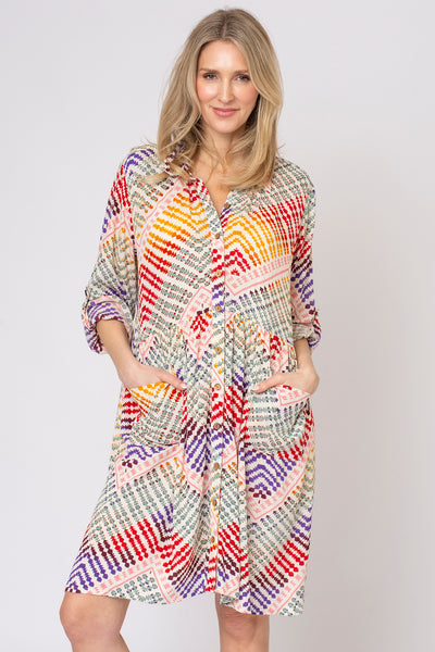 Earthy Aztek Pocket Longline Shirt