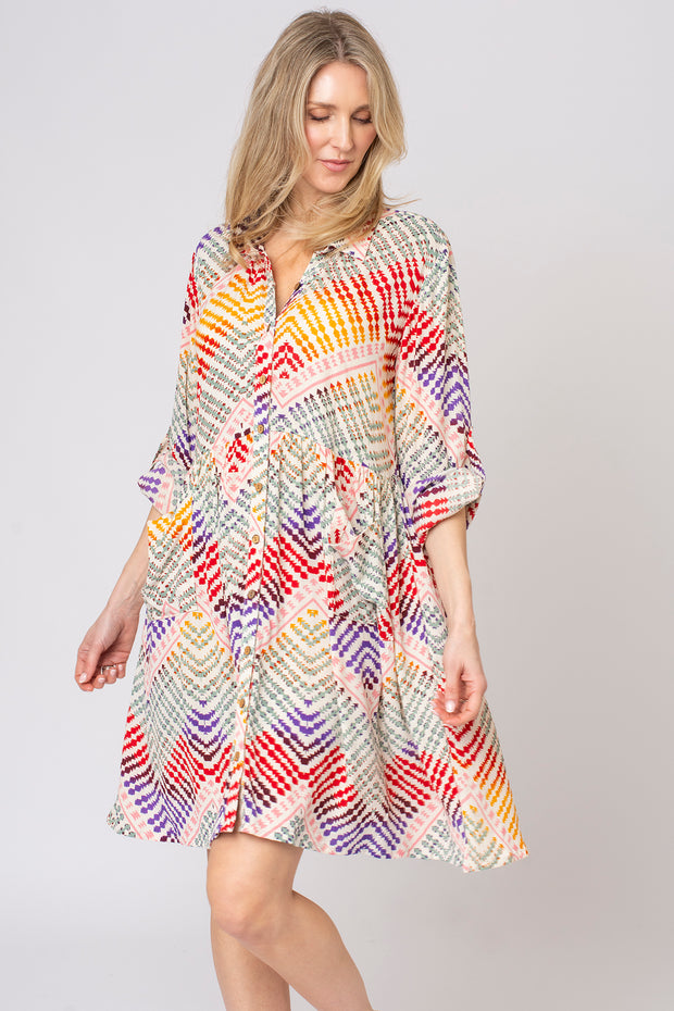 Earthy Aztek Pocket Longline Shirt