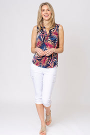 ITY Earthy Palm Sleeveless Jersey Shirt