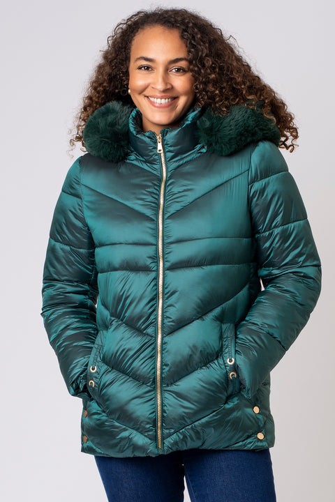 Faux Fur Trim Padded Jacket
