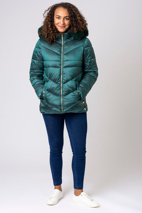 Faux Fur Trim Padded Jacket