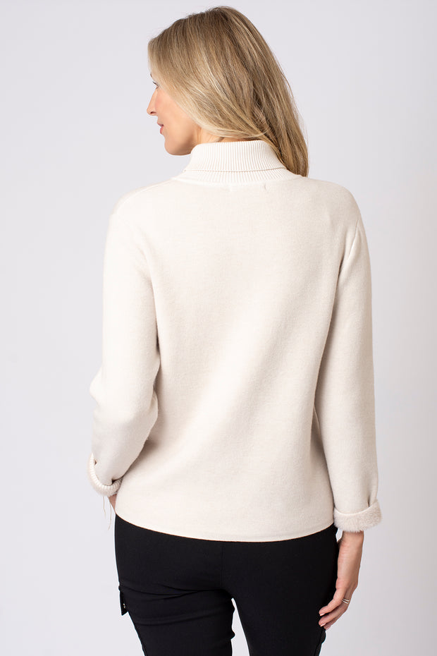Fleece Lined Polo Neck Jumper