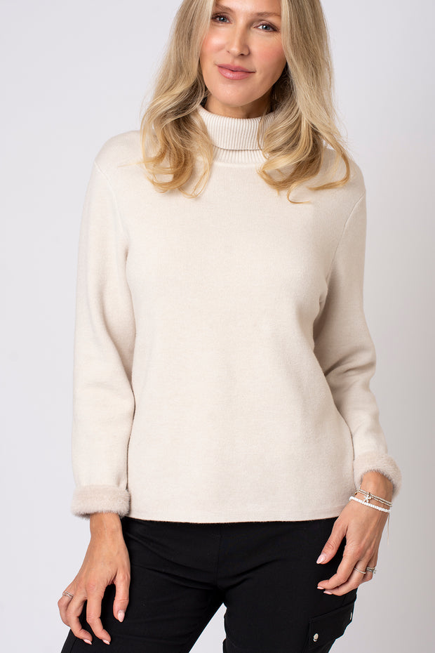 Fleece Lined Polo Neck Jumper