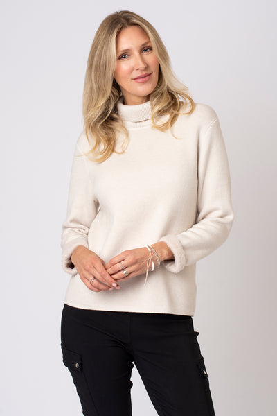 Fleece Lined Polo Neck Jumper