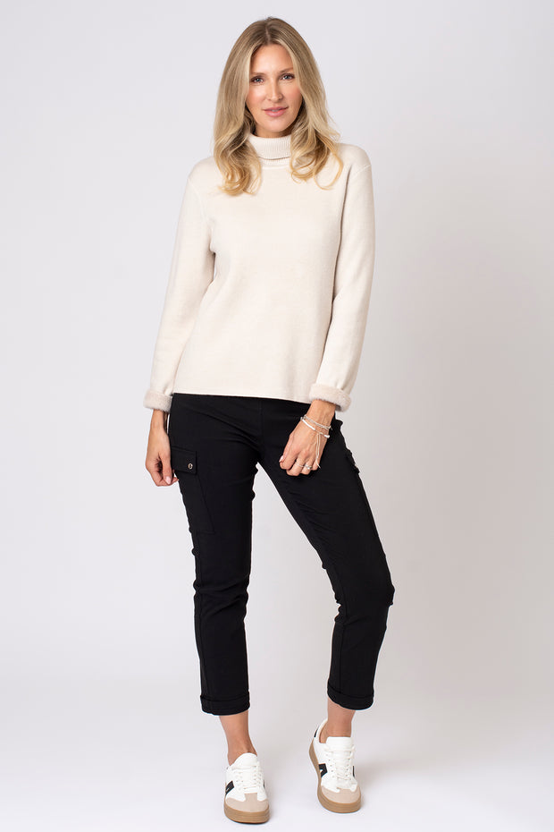 Fleece Lined Polo Neck Jumper