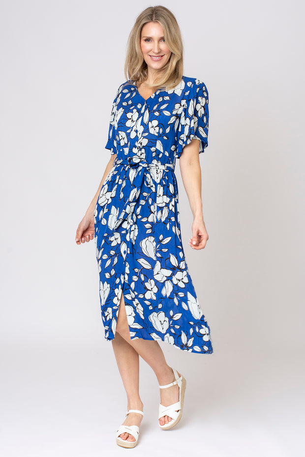 Floral Crinkle Shirt Dress