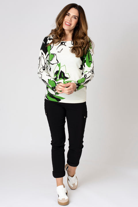 Floral Outline Printed Jumper