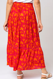 Floral Printed Crinkle Skirt