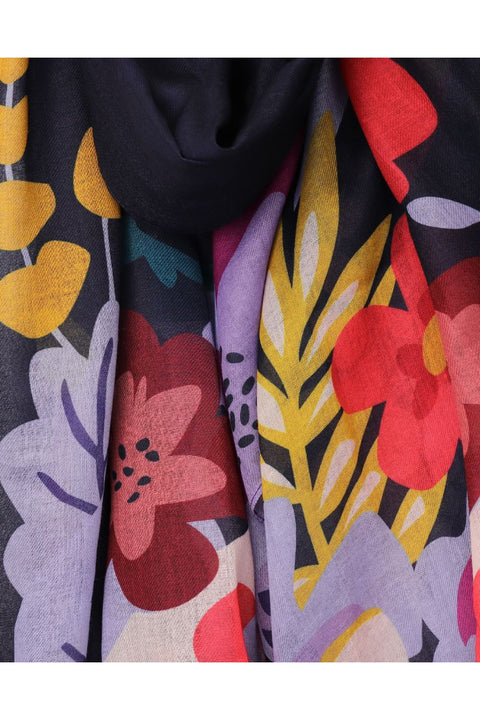 Floral Blooms Border Scarf
