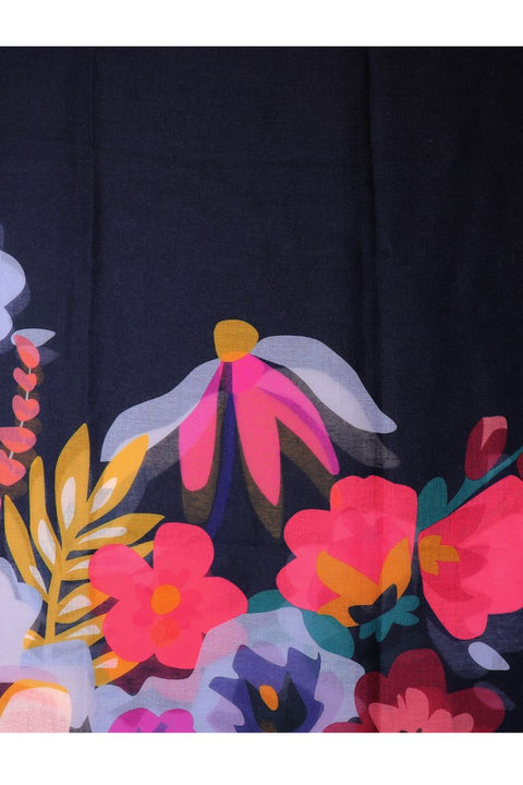 Floral Blooms Border Scarf