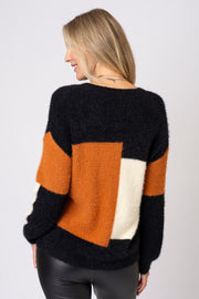 Fluffy Colour Block Jumper