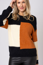 Fluffy Colour Block Jumper