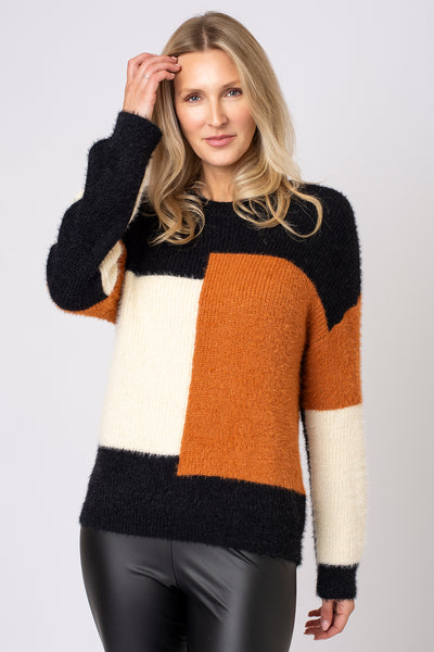Fluffy Colour Block Jumper