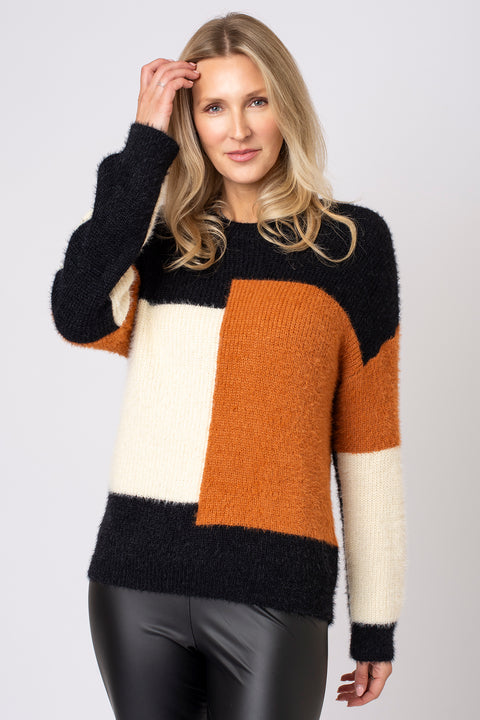 Fluffy Colour Block Jumper