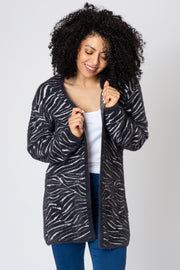 Fluffy Zebra Cardigan