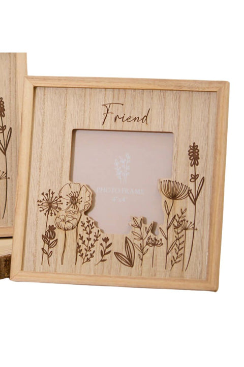 Friend Etched Wood Frame