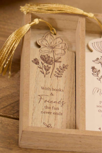 Friends Etched Flower Bookmark