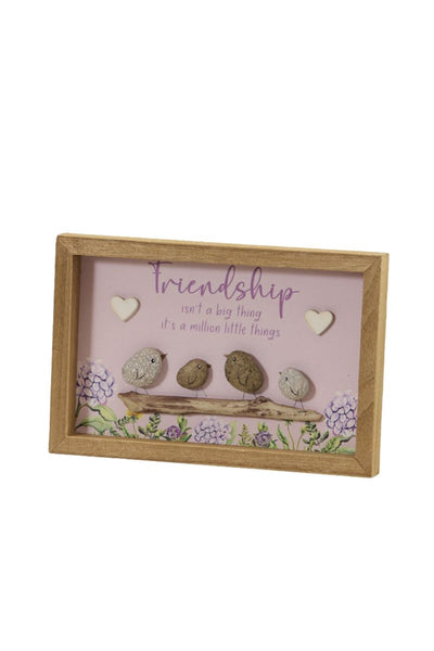 Friendship Pebble Bird Framed Plaque