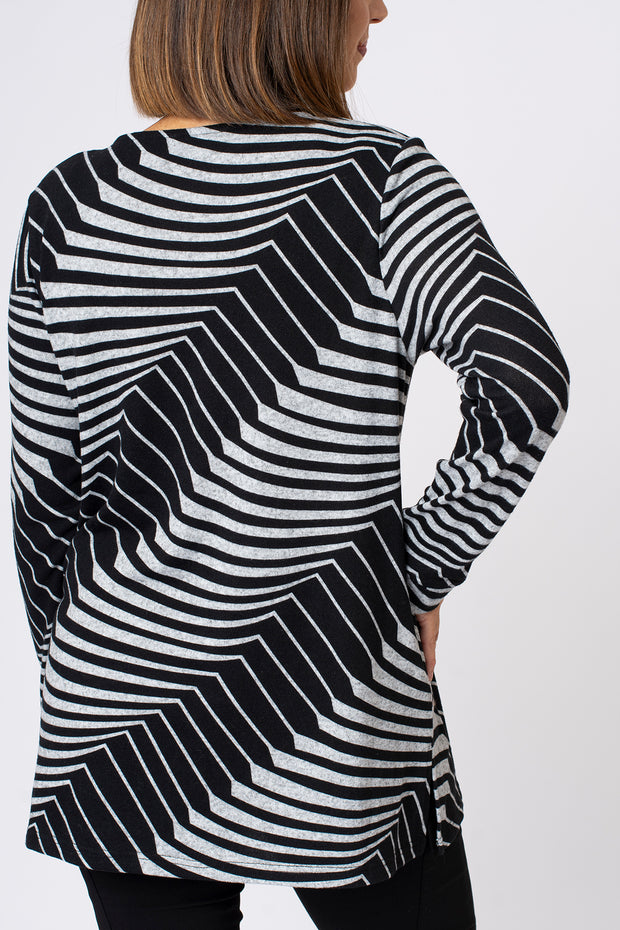 Geometric Button Detail Top