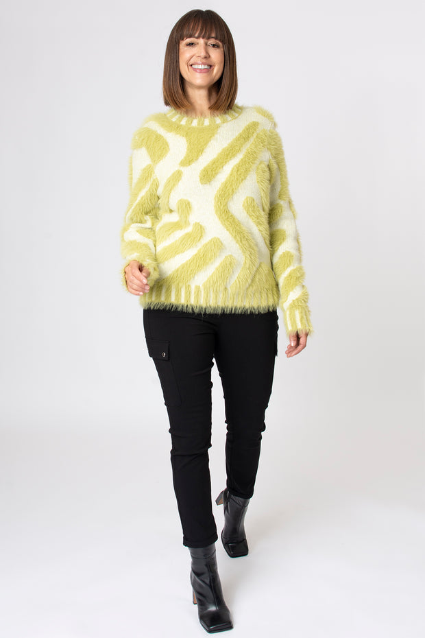 Geometric Fluffy Jumper