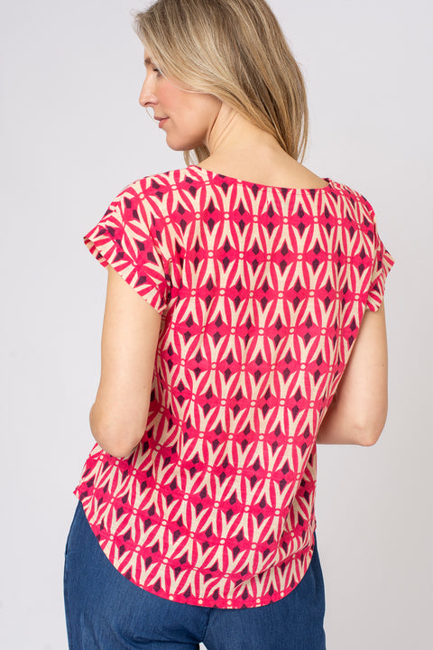 Geometric Woven Slub Tee