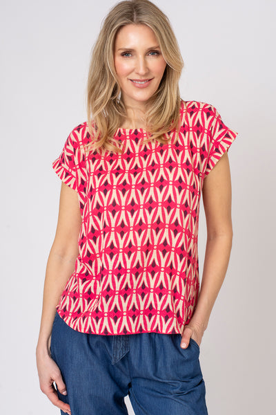 Geometric Woven Slub Tee