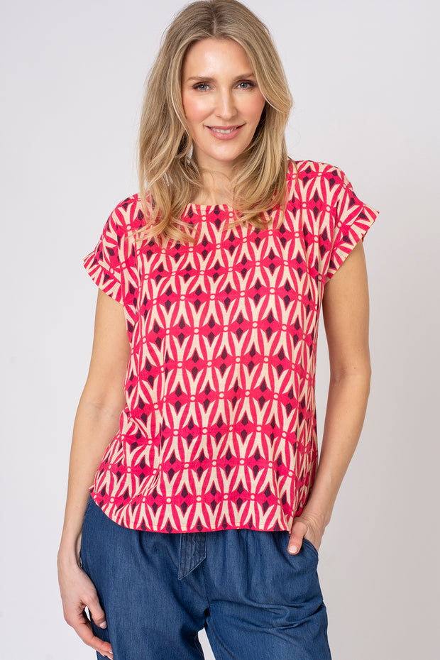 Geometric Woven Slub Tee