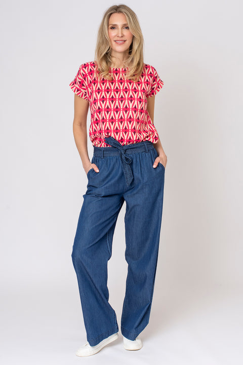 Geometric Woven Slub Tee