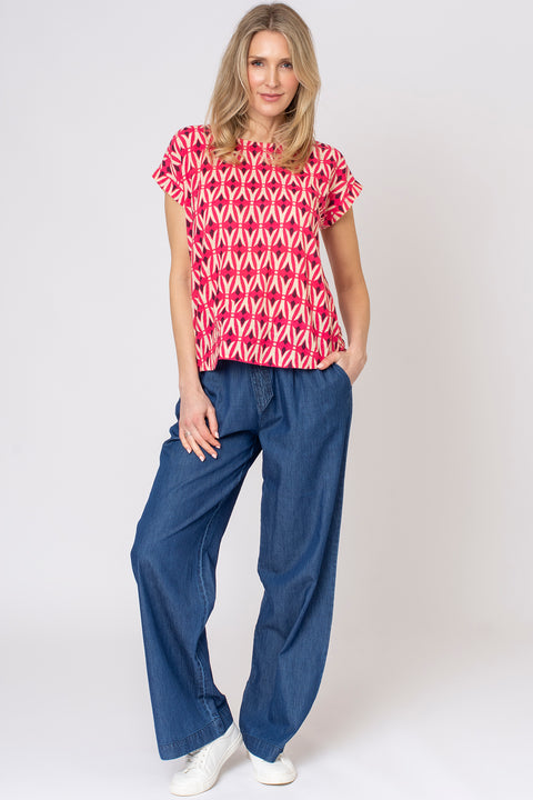 Geometric Woven Slub Tee