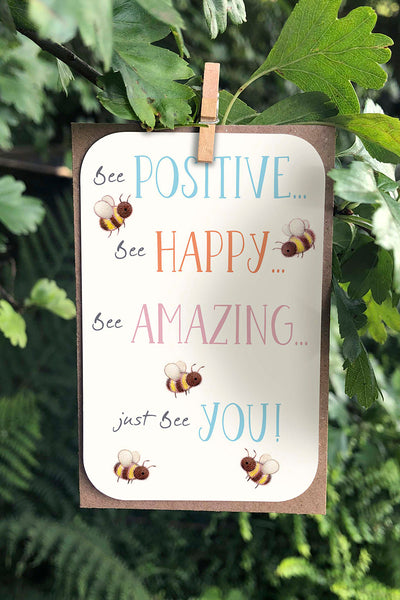 Bee positive keepsake card