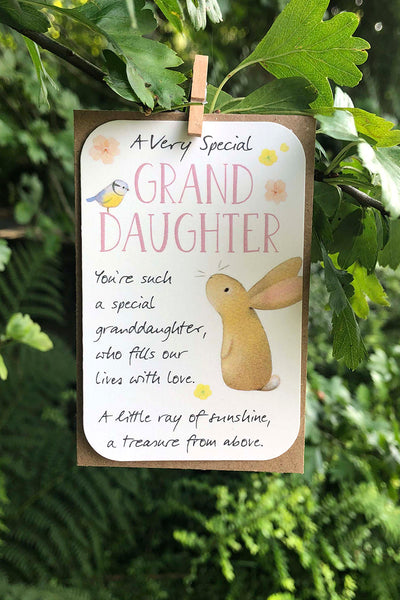 Special grand-daughter keepsake card