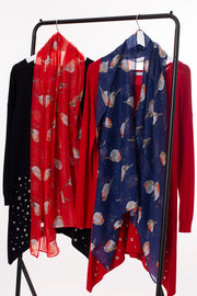 Glitter robin print scarf