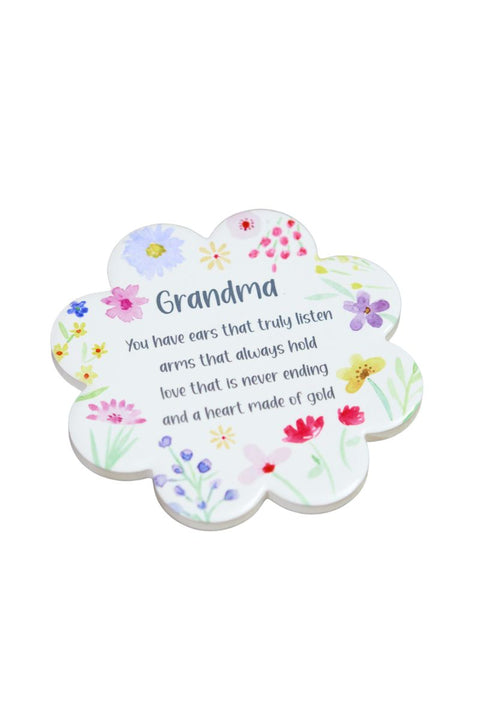 Grandma Floral Flower Coaster