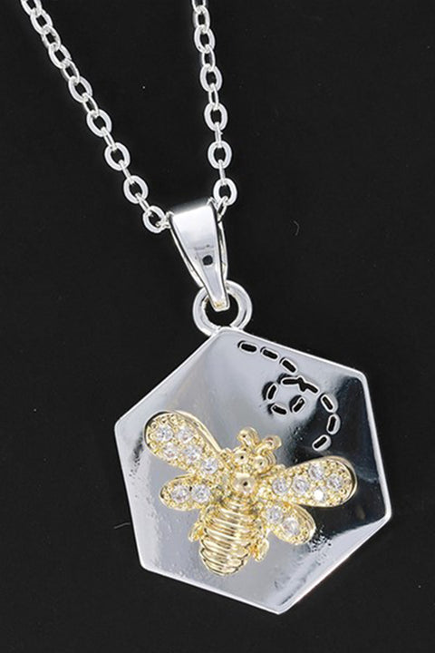 Honey bee coin necklace