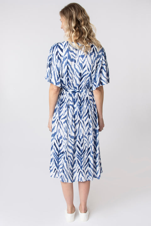 Ikat print shirt dress