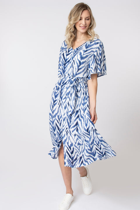 Ikat print shirt dress