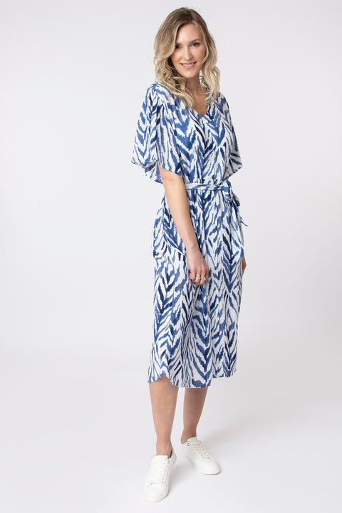 Ikat print shirt dress