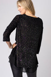 Iridescent Burnout Animal Layered Top