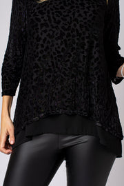 Iridescent Burnout Animal Layered Top