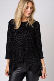 Iridescent Burnout Animal Layered Top