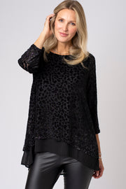 Iridescent Burnout Animal Layered Top