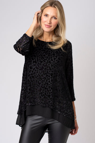 Iridescent Burnout Animal Layered Top