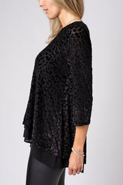 Iridescent Burnout Animal Layered Top