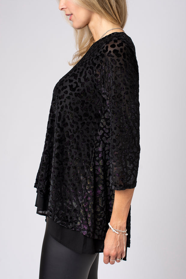 Iridescent Burnout Animal Layered Top