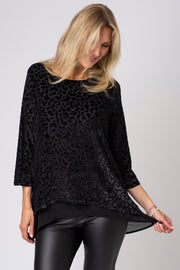 Iridescent Burnout Animal Layered Top