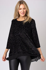 Iridescent Burnout Animal Layered Top