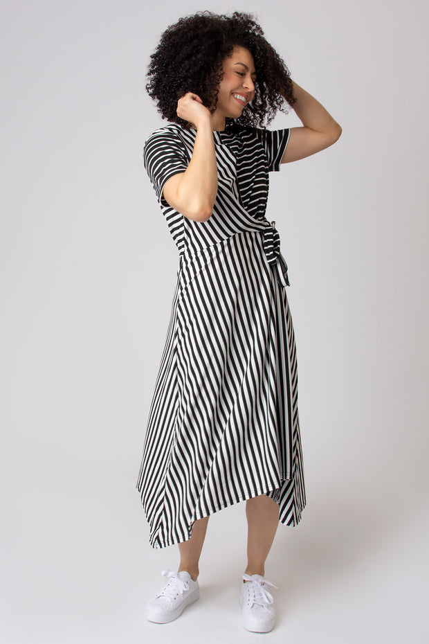 Jersey Cut about Stripe Dress